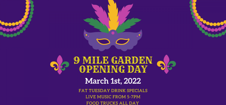 Fat Tuesday Kicks Off Food Truck Season at 9 Mile Garden March 1